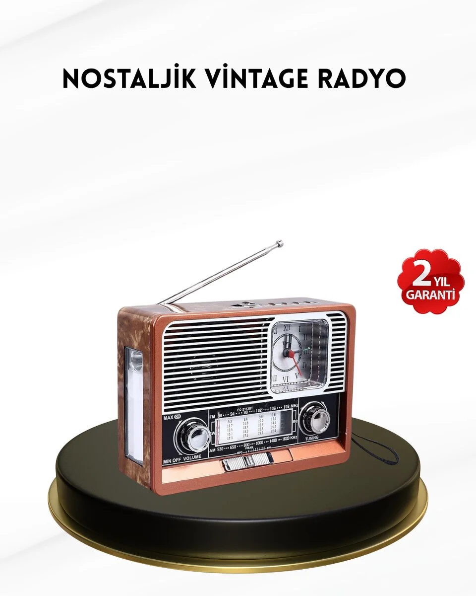 Nostaljik Radyo – Şık Dekoratif Tasarım ve Güvenli 2 Yıl Garanti