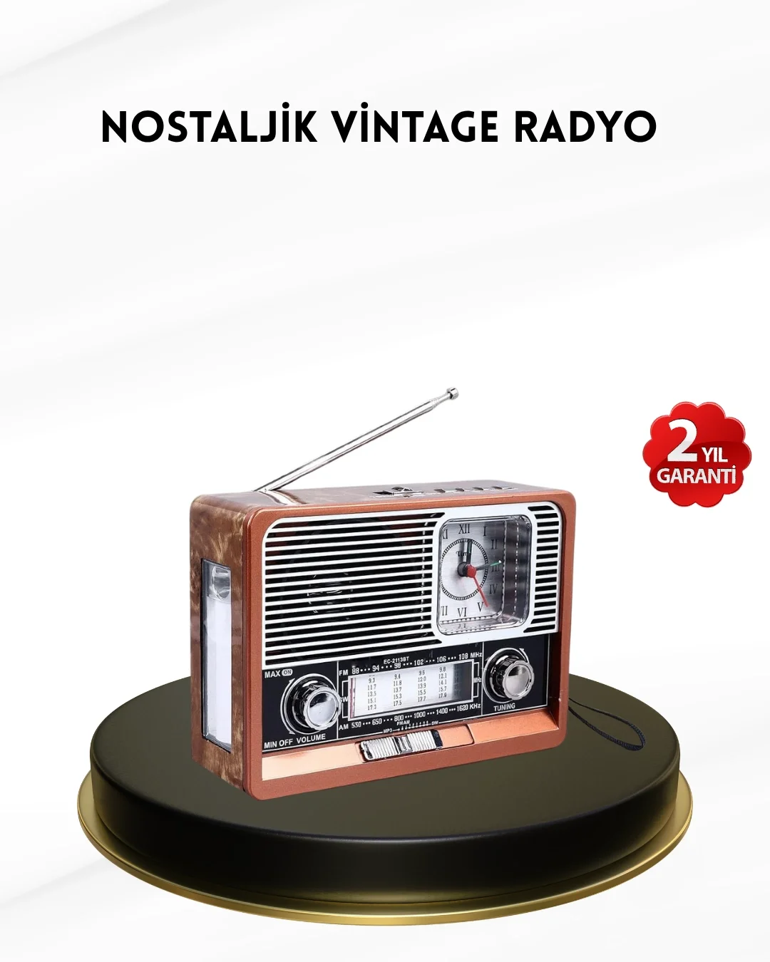 Nostaljik Radyo – Şık Dekoratif Tasarım ve Güvenli 2 Yıl Garanti