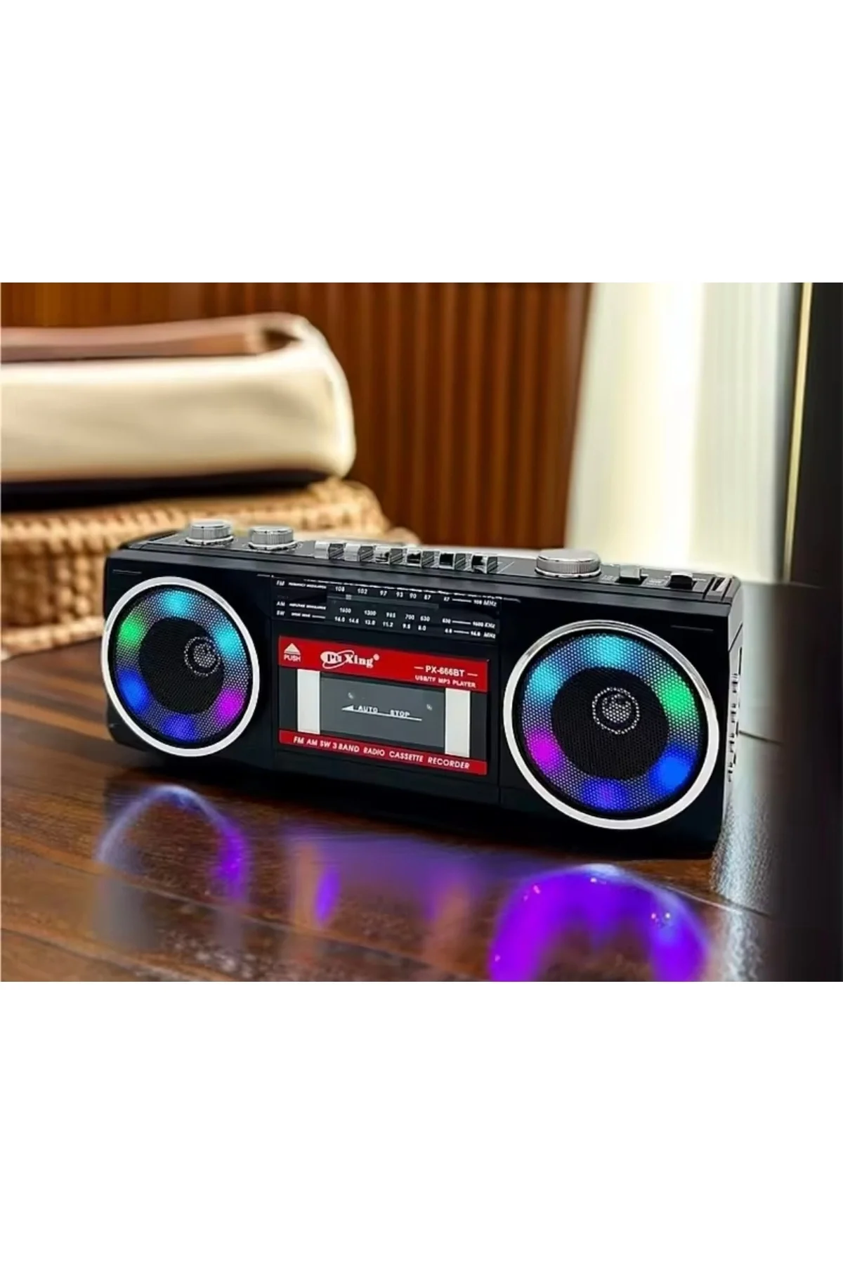 Nostaljik radyo siyah Bluetooth özellikli FM radyo USB MP3 çalar kaset çalar 2 yıl garantili