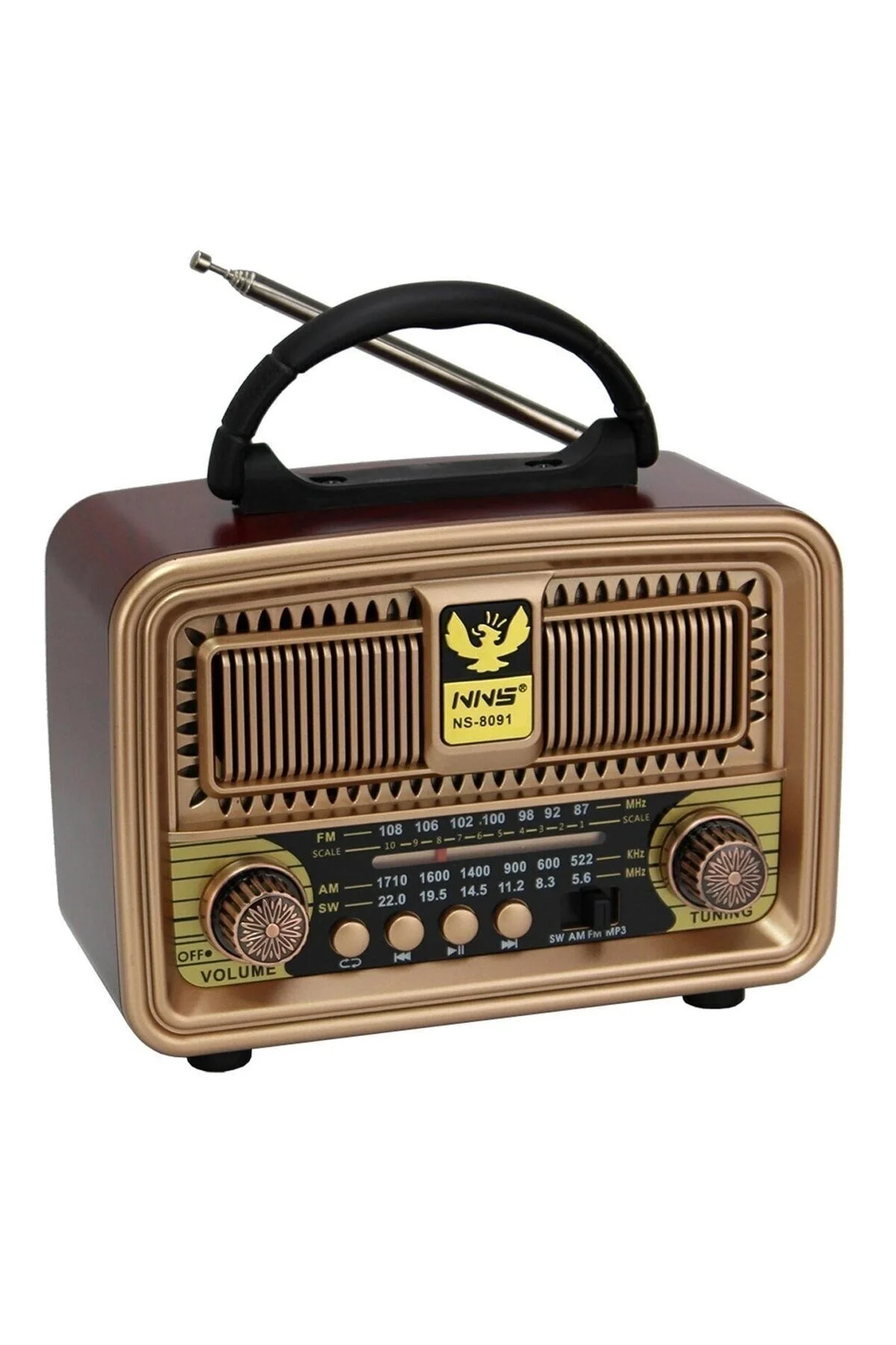 Nostaljik radyo siyah renk Bluetooth özellikli USB SD FM destekli 2 yıl garantili