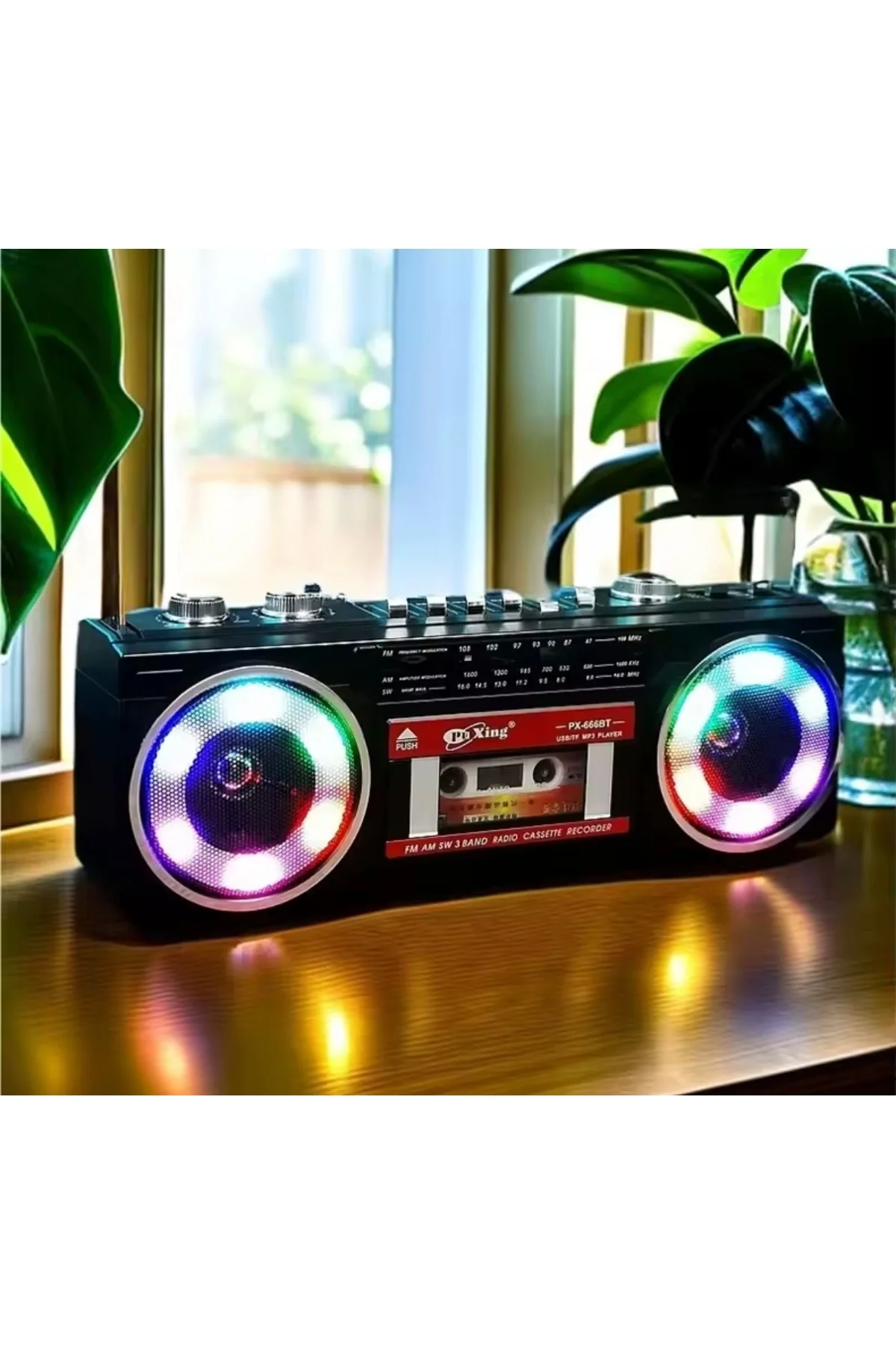 Nostaljik radyo siyah Bluetooth özellikli FM radyo USB MP3 çalar kaset çalar 2 yıl garantili