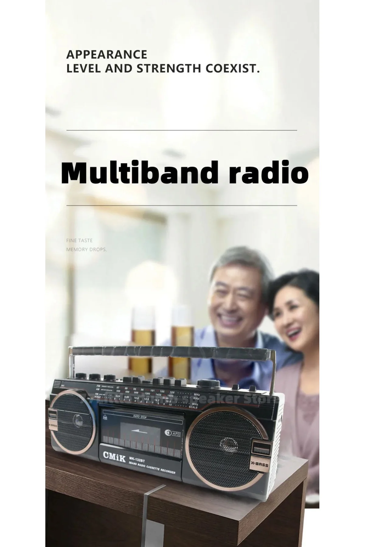 Nostaljik radyo turuncu renk bluetooth usb mp3 player fm radyo kaset çalar 2 yıl garantili
