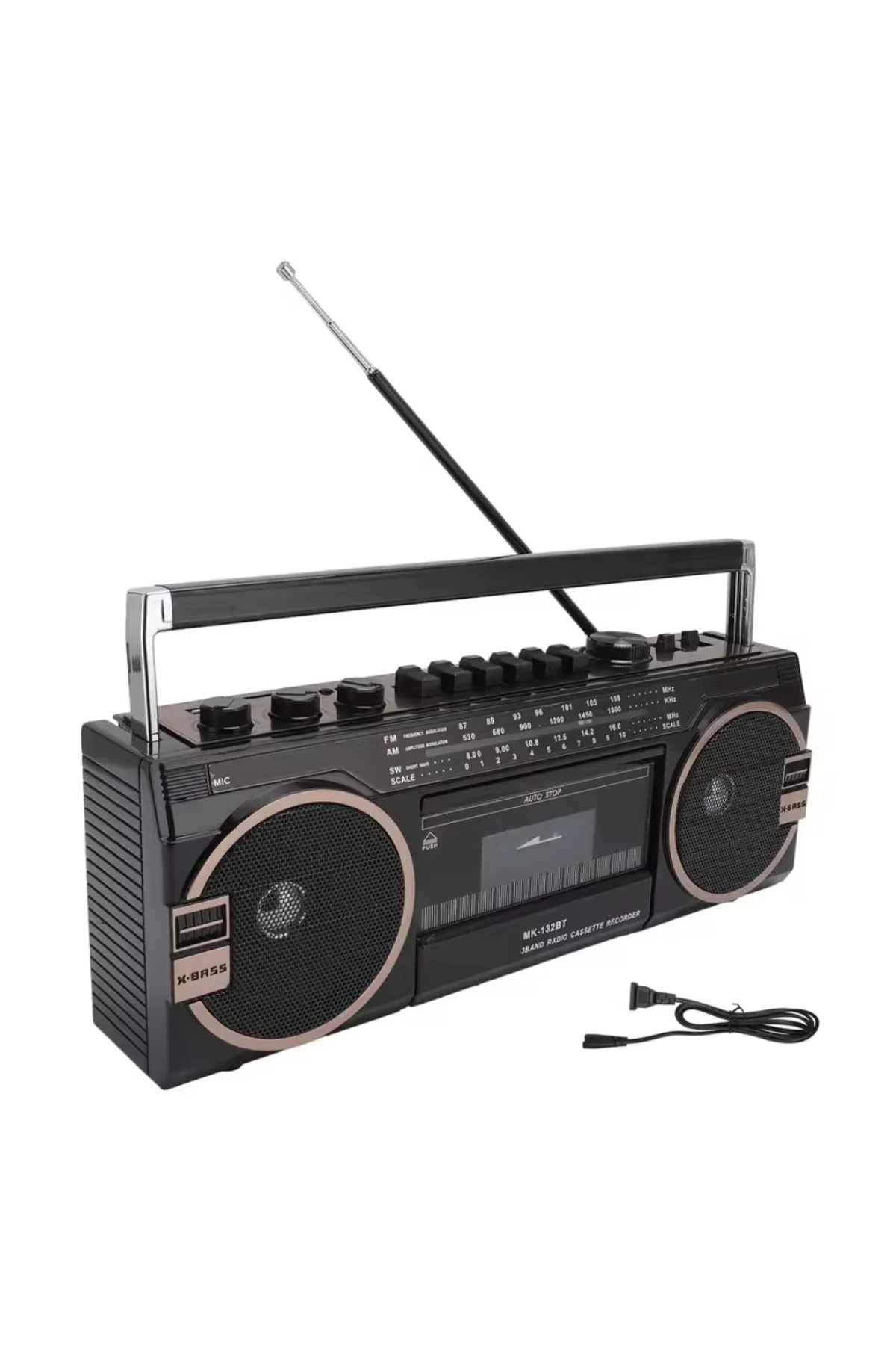 Nostaljik radyo turuncu renk bluetooth usb mp3 player fm radyo kaset çalar 2 yıl garantili