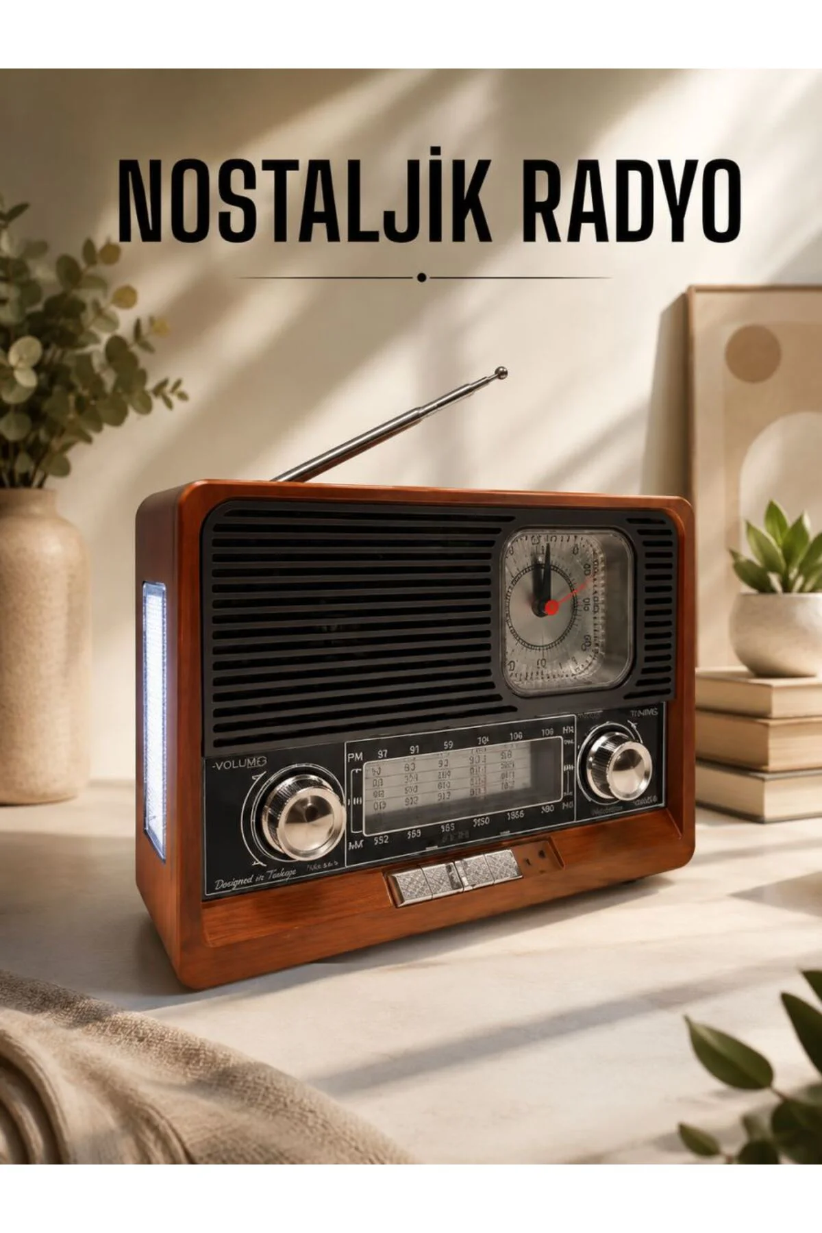 Nostaljik Radyo USB,AUX Ve SD Kart Girişli Bluetooth Bağlantılı