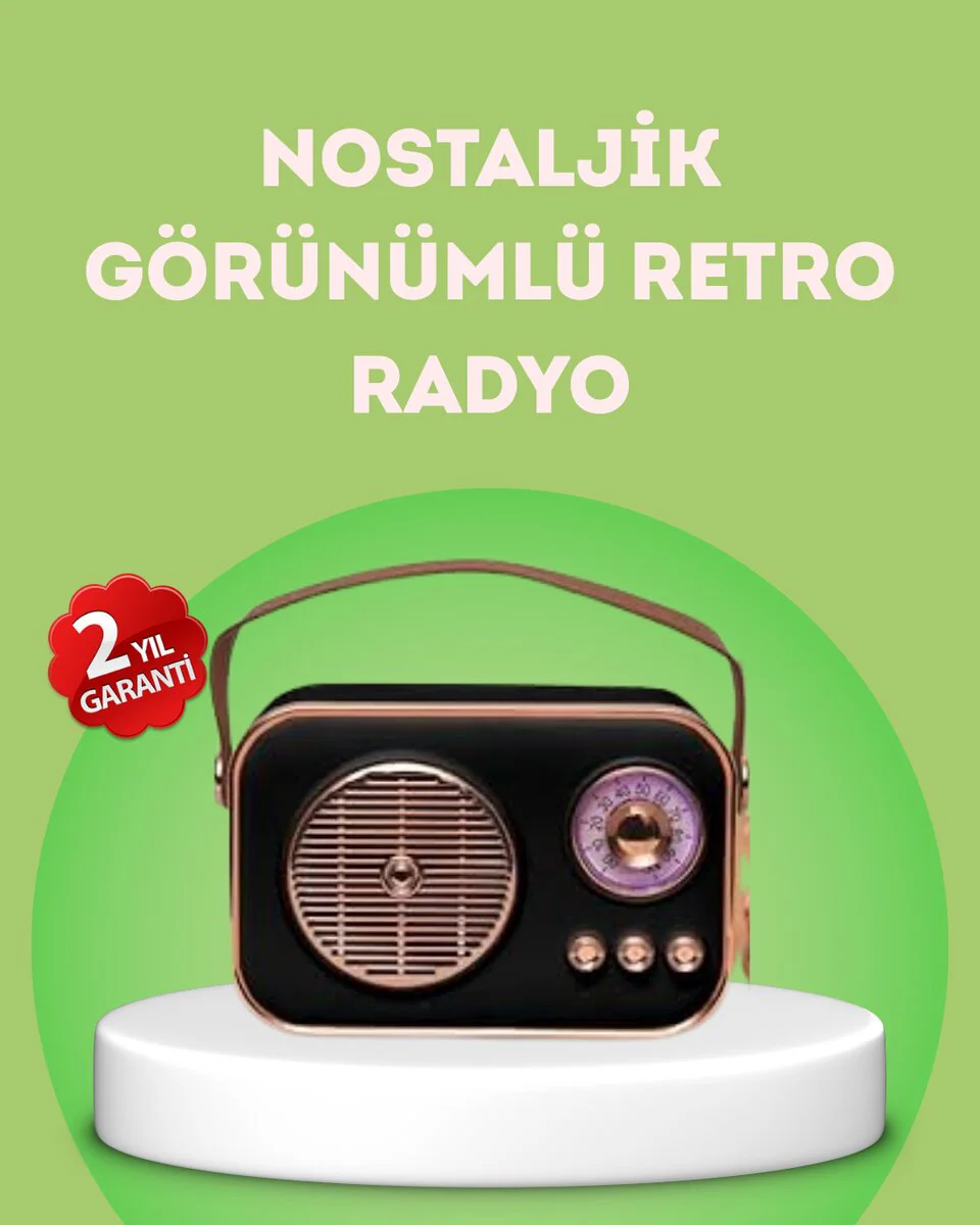 Nostaljik Retro Radyo: Bluetooth, FM ve USB Özellikli Şık Tasarım