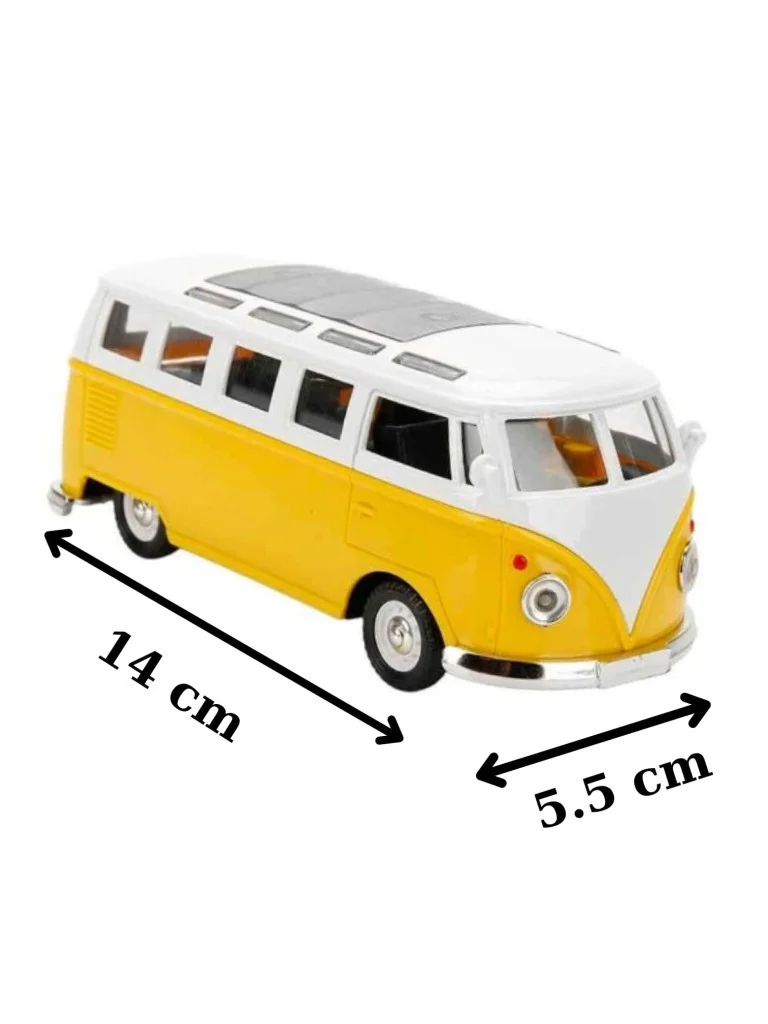 Nostaljik Sarı Volkswagen Type 2 Camper Van Sesli ve Işıklı ( 1/36 Ölçek ) Metal Çek Bırak Kapılar Açılır Model Araba Nostaljik Sarı Volkswagen Type 2 Camper Van Sesli ve Işıklı ( 1/36 Ölçek ) Metal Çek Bırak Kapılar Açılır Model Araba