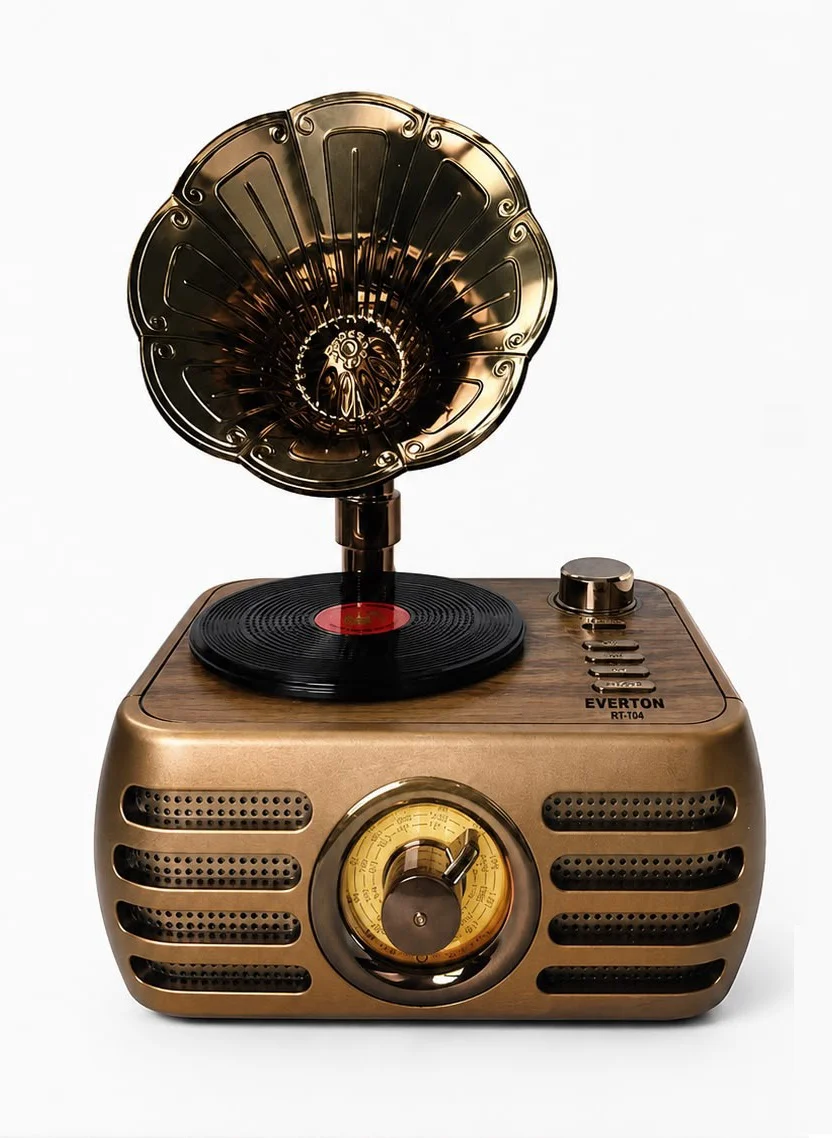 Nostaljik Şarjlı Bluetooth Fm Radyo &amp; Işıklı Gramofon Hoparlör RT-704 Fiyatı, Yorumları ve Özellikleri