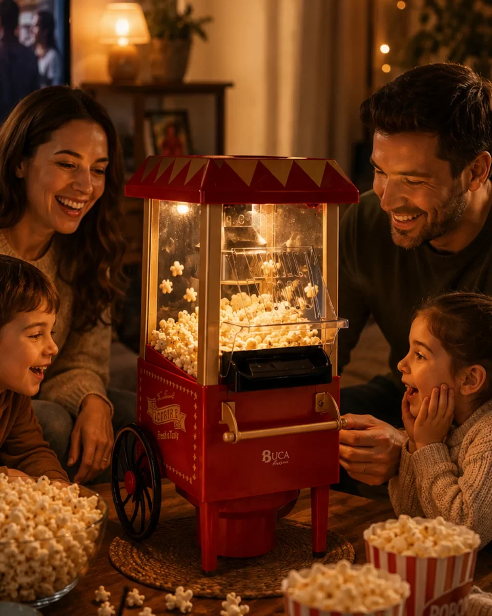 Nostaljik Sıcak Hava Popcorn Makinesi - Yağsız Mısır Patlatıcı