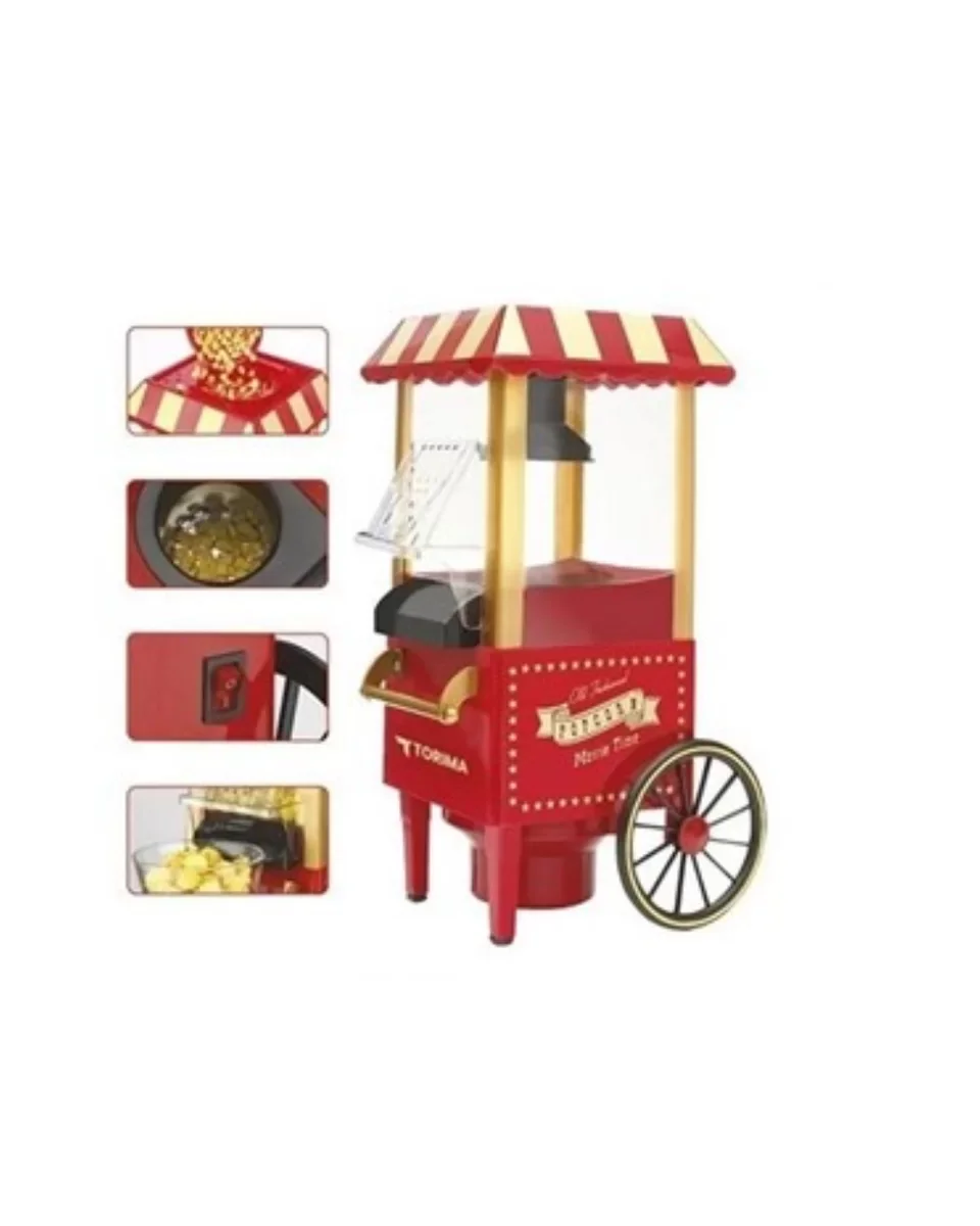Nostaljik Sıcak Hava Popcorn Makinesi - Yağsız Mısır Patlatıcı