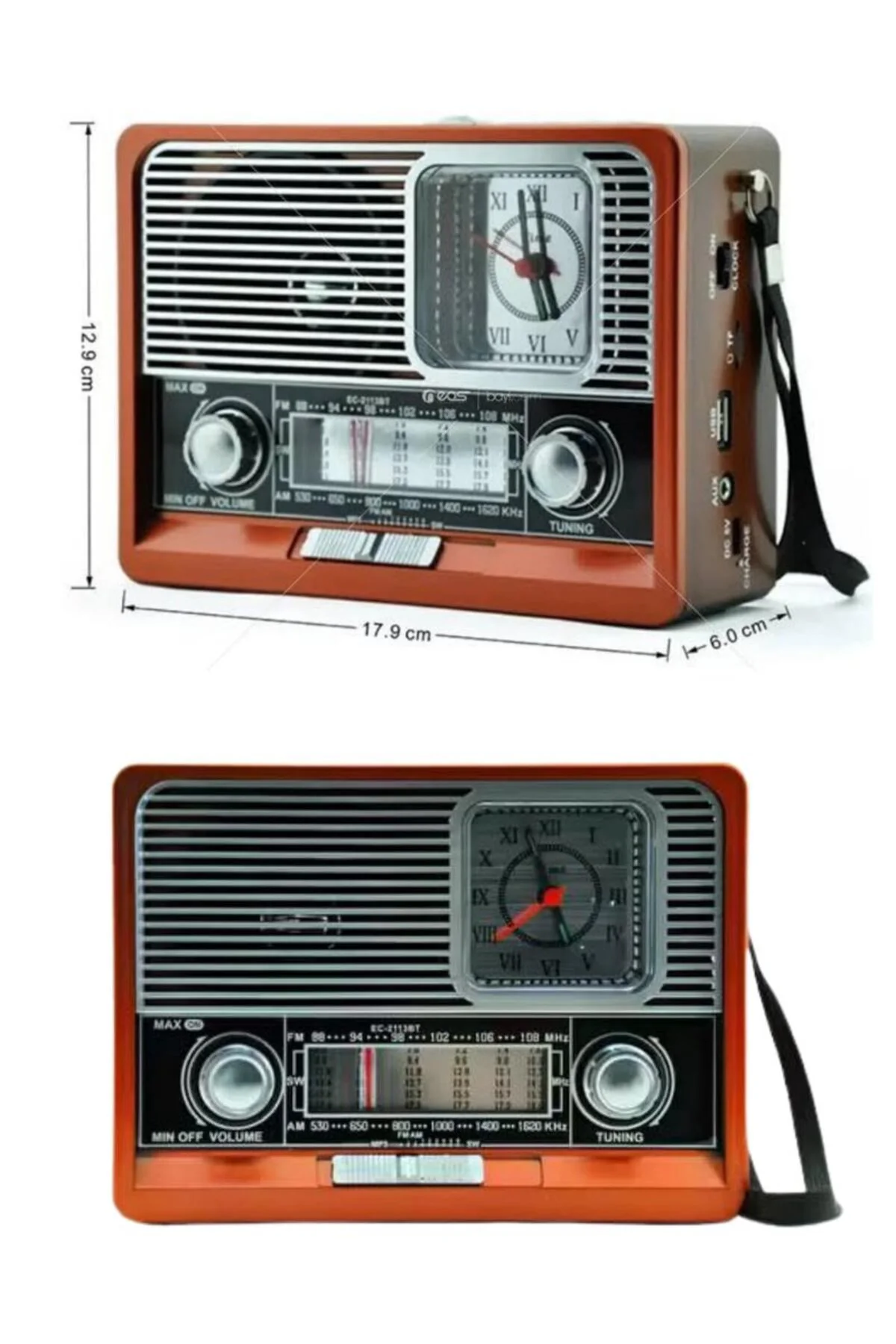 Nostaljik Vintage Radyo Taşınabilir Bluetooth Bağlantılı Hoparlör Radyo