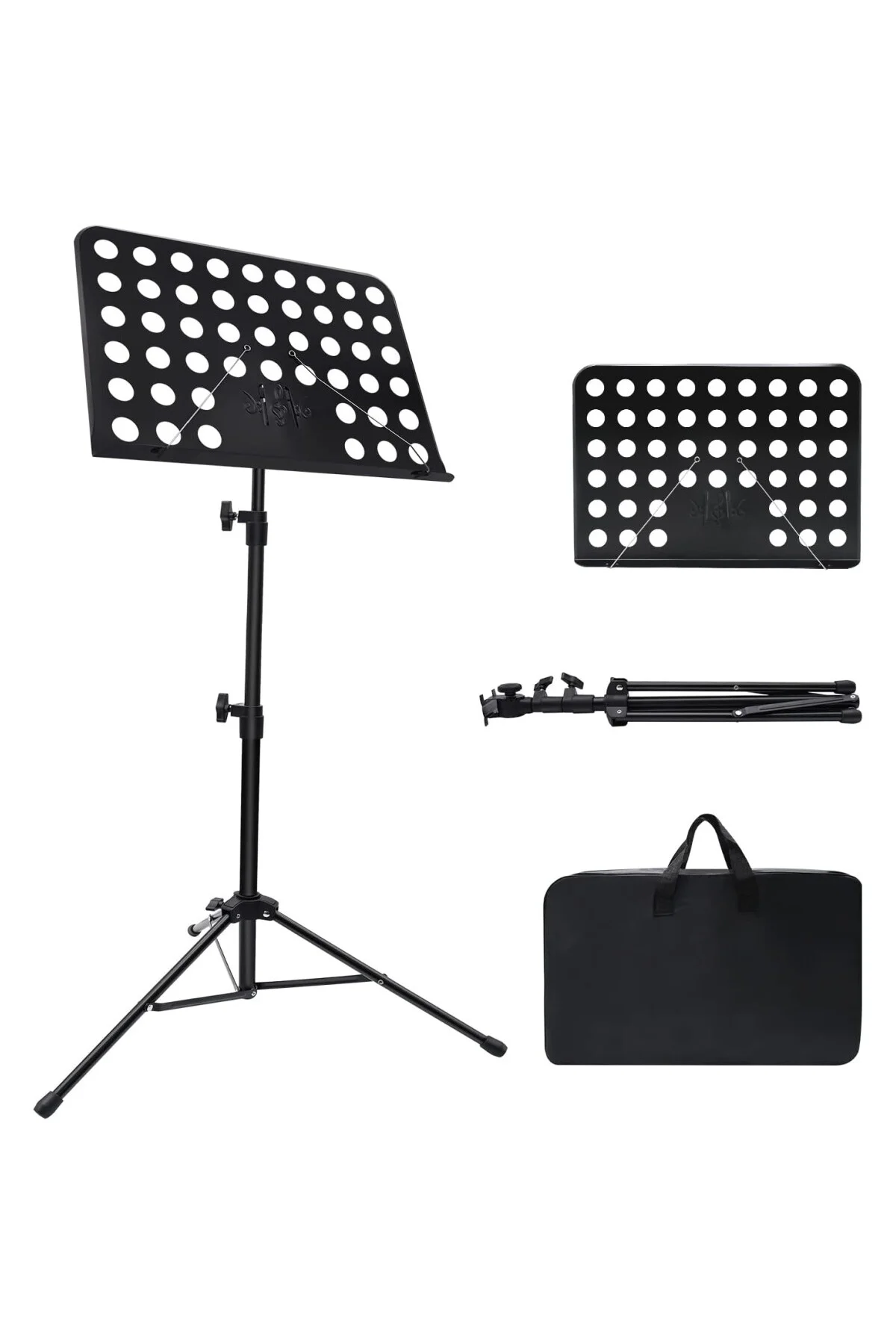 Nota Kağıdı için Müzik Standı, Taşıma Çantalı Ayarlanabilir Müzik