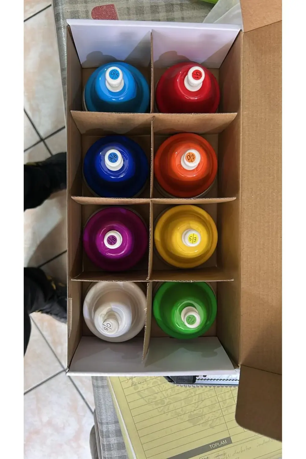 Notalı Masa Zili Seti 8’li Deskbell