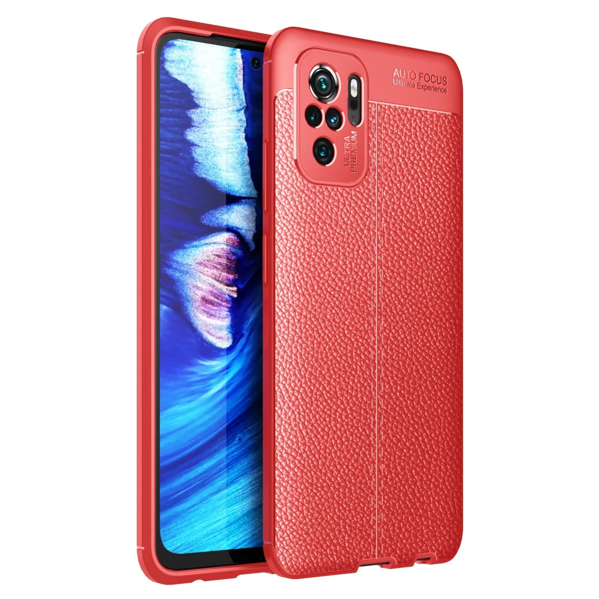 Note 10 Kılıf Auto Focus Kırmızı – Şık Deri Dokulu Premium Koruma