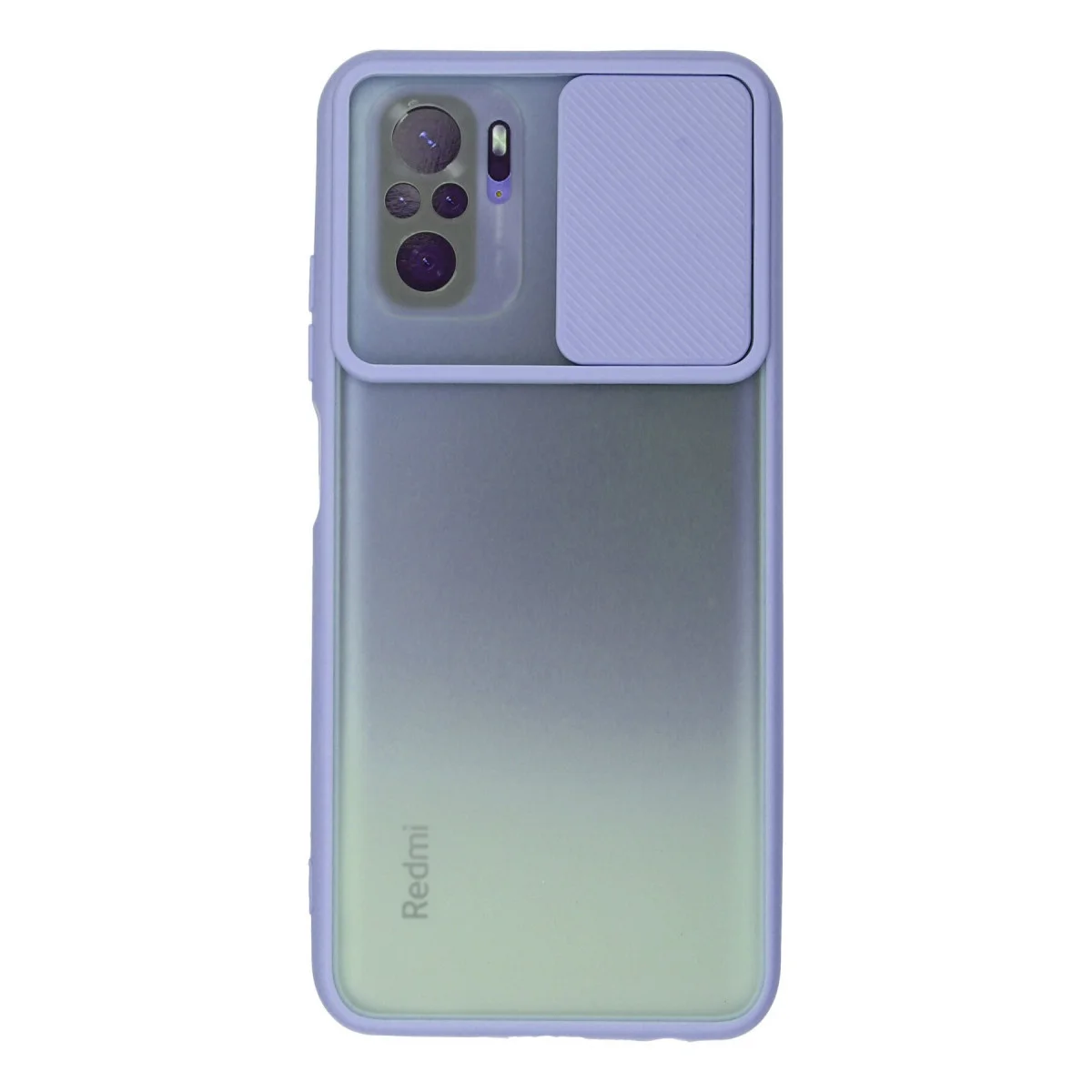 Note 10 Kılıf Silikon Lila - Kamera Sürgülü & Palm Buzlu Koruma
