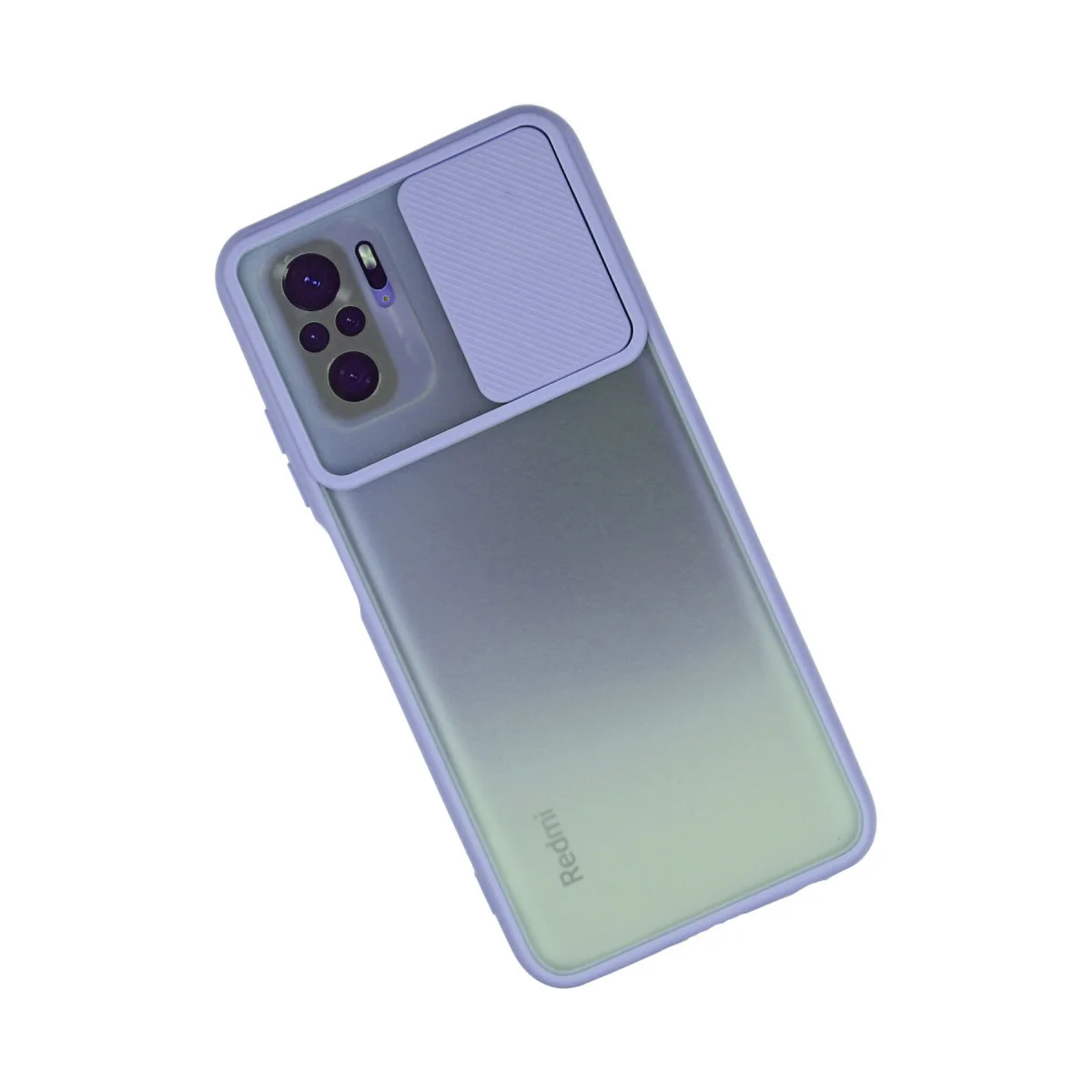 Note 10 Kılıf Silikon Lila - Kamera Sürgülü & Palm Buzlu Koruma