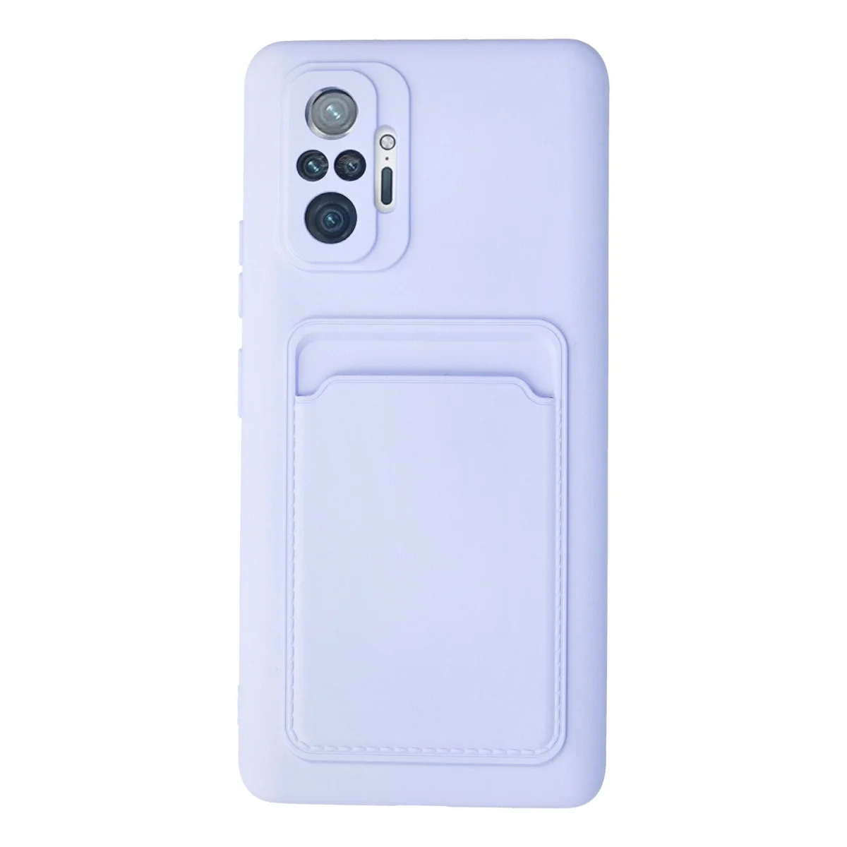 Note 10 Pro Kelvin Kartvizitli Silikon Kılıf Lila - Çizilmeye Dayanıklı Kartlı Kılıf