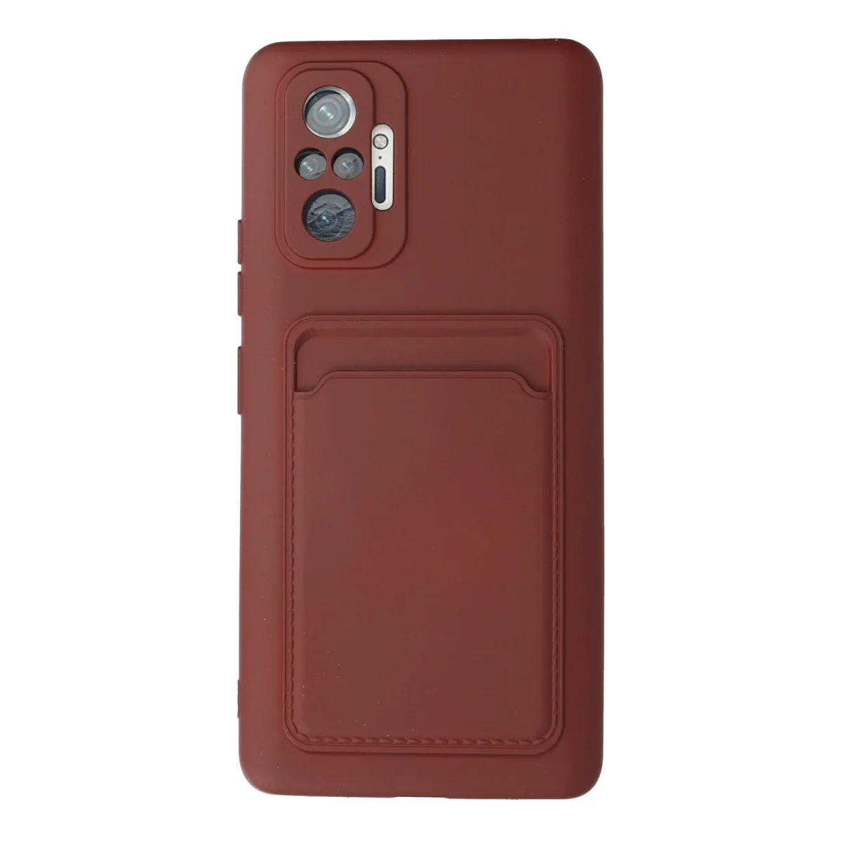 Note 10 Pro Kelvin Kartvizitli Silikon Kılıf - Bordo ve Fonksiyonel Koruma