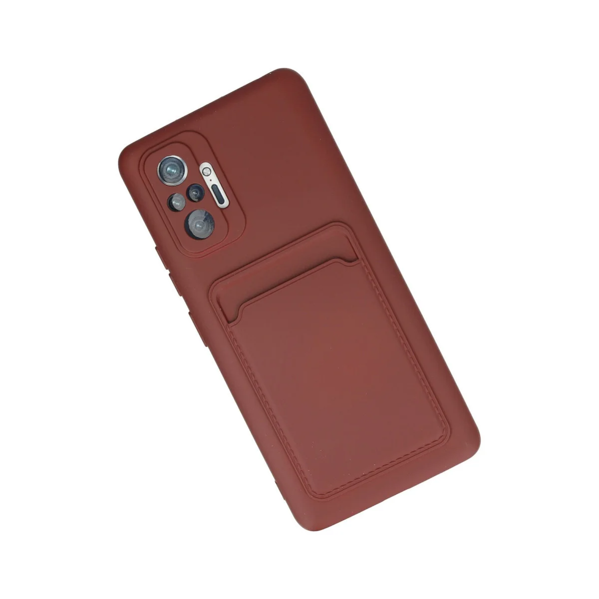 Note 10 Pro Kelvin Kartvizitli Silikon Kılıf - Bordo ve Fonksiyonel Koruma