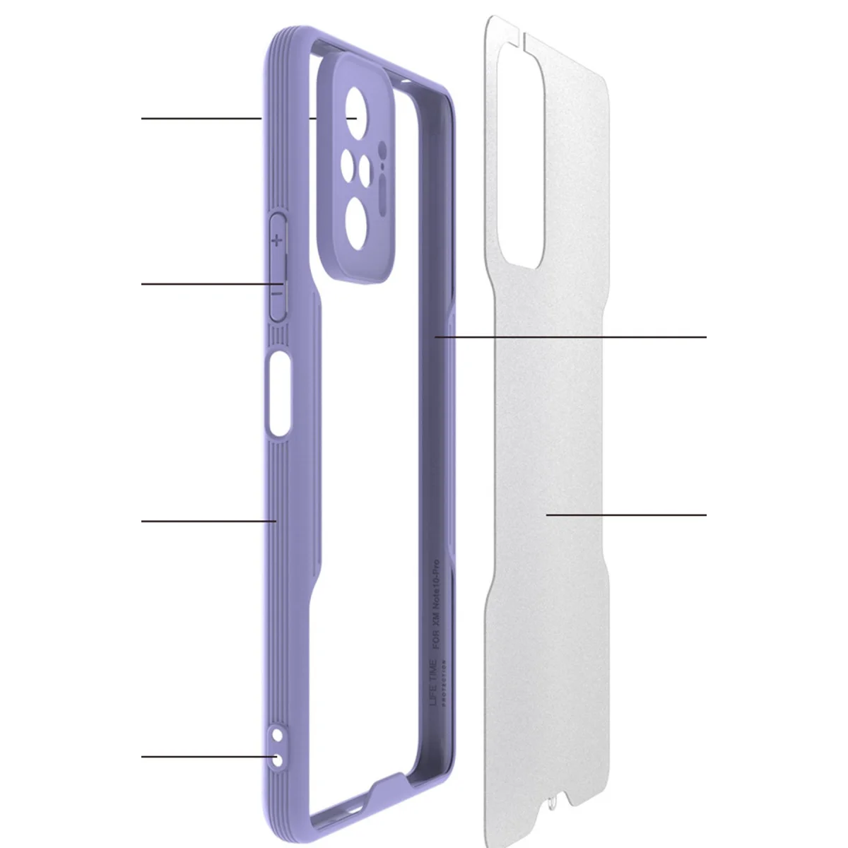 Note 10 Pro Kılıf Platin Silikon Lila - Şık ve Güçlü Koruma