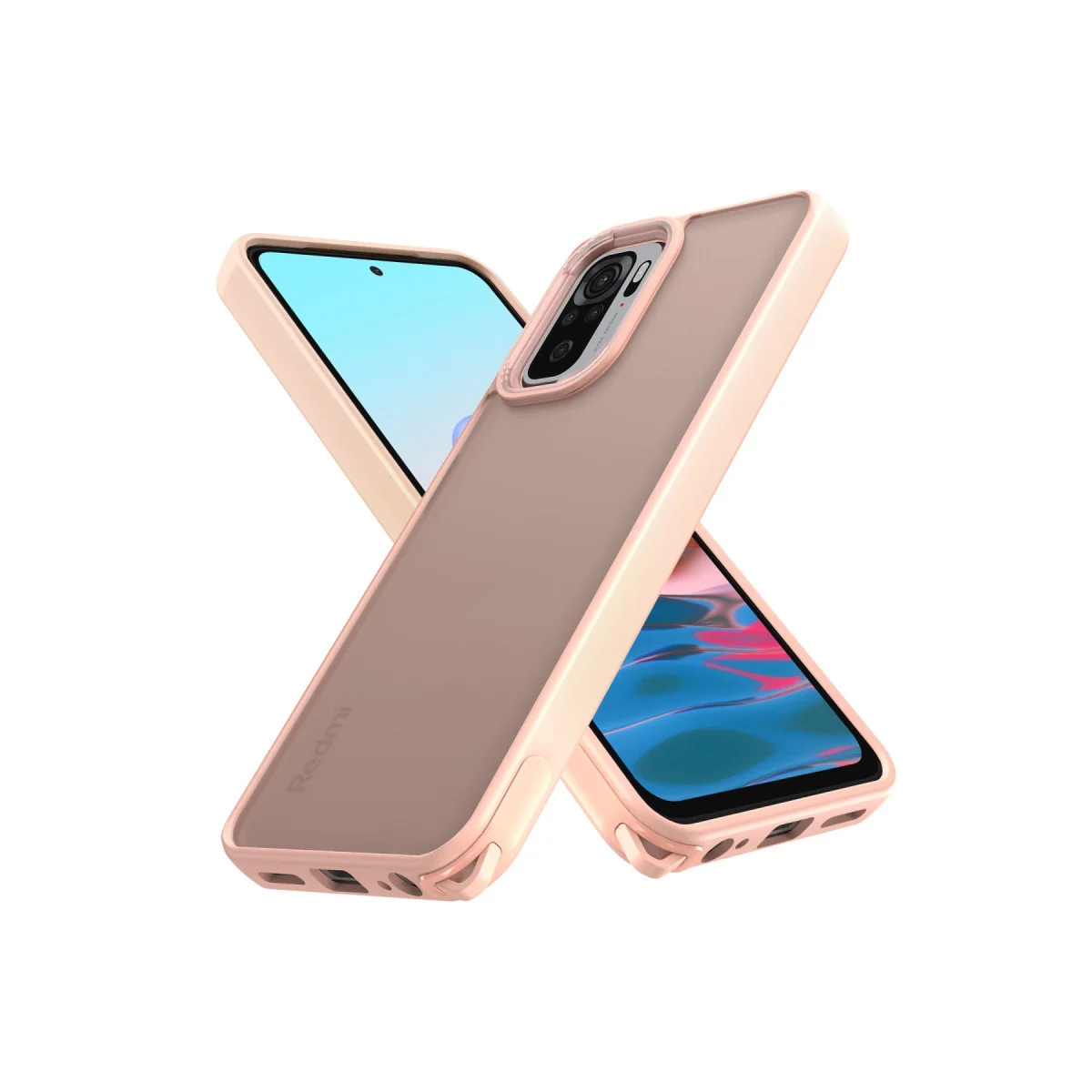 Note 10 Pro Kılıf - Pudra Rengi TPU/PC Şık ve Koruyucu Elegant Kapak
