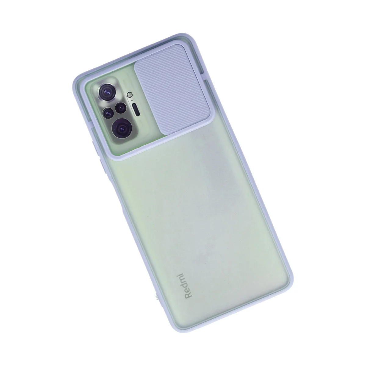 Note 10 Pro Palm Buzlu Kılıf - Kamera Sürgülü Silikon - Lila