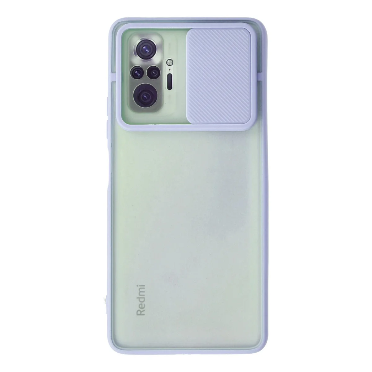 Note 10 Pro Palm Buzlu Kılıf - Kamera Sürgülü Silikon - Lila