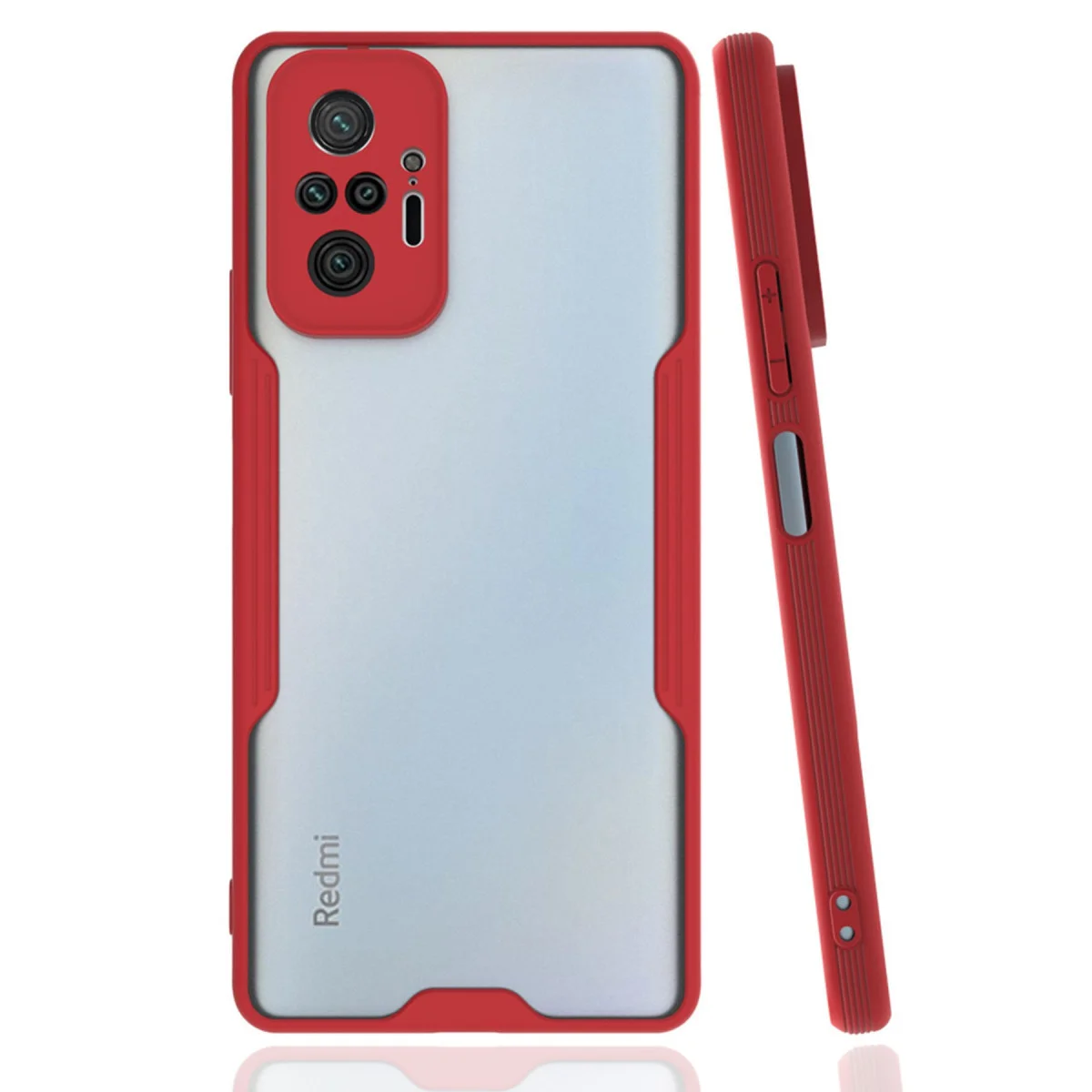Note 10 Pro Platin Silikon Kılıf - Kırmızı (TPU + Fiber)