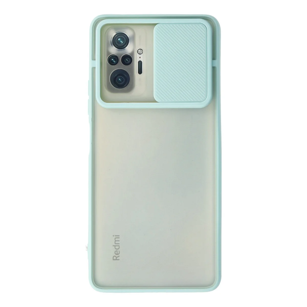 Note 10 Pro Silikon Kılıf - Kamera Koruma Sürgülü ve Mat - Turkuaz