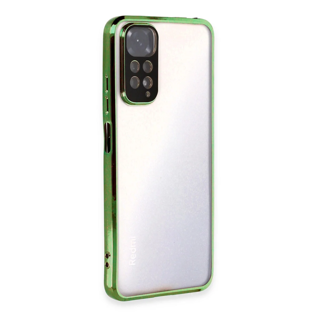 Note 11 Kılıf Razer Lensli Silikon - Yeşil Güvenli ve Estetik Koruma