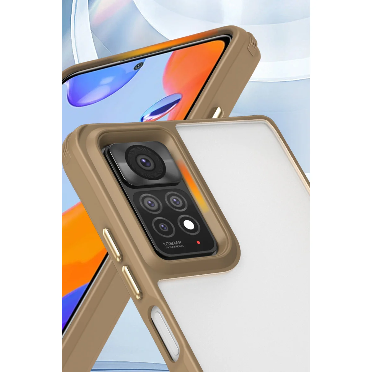 Note 11 Pro Penta Silikon Kılıf - Çöl Titanyum, 3.66m Darbe Testi, Airbag Koruma