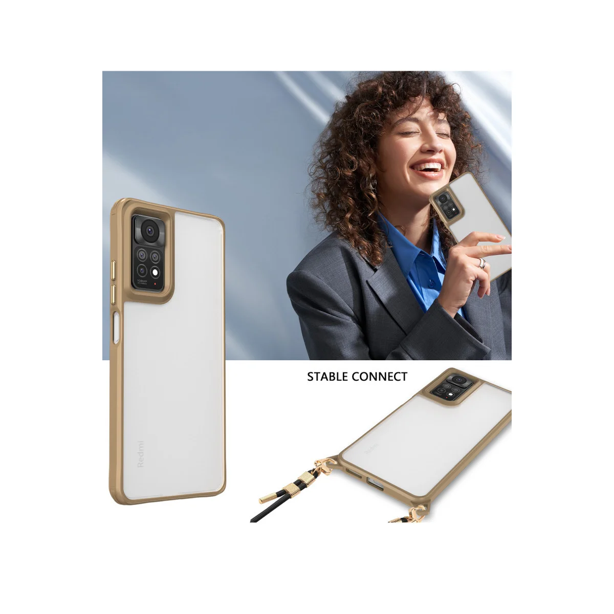 Note 11 Pro Penta Silikon Kılıf - Çöl Titanyum, 3.66m Darbe Testi, Airbag Koruma