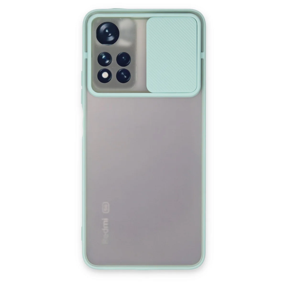 Note 11 Pro Plus 5G Kılıf Palm Buzlu Kamera Sürgülü Silikon - Turkuaz