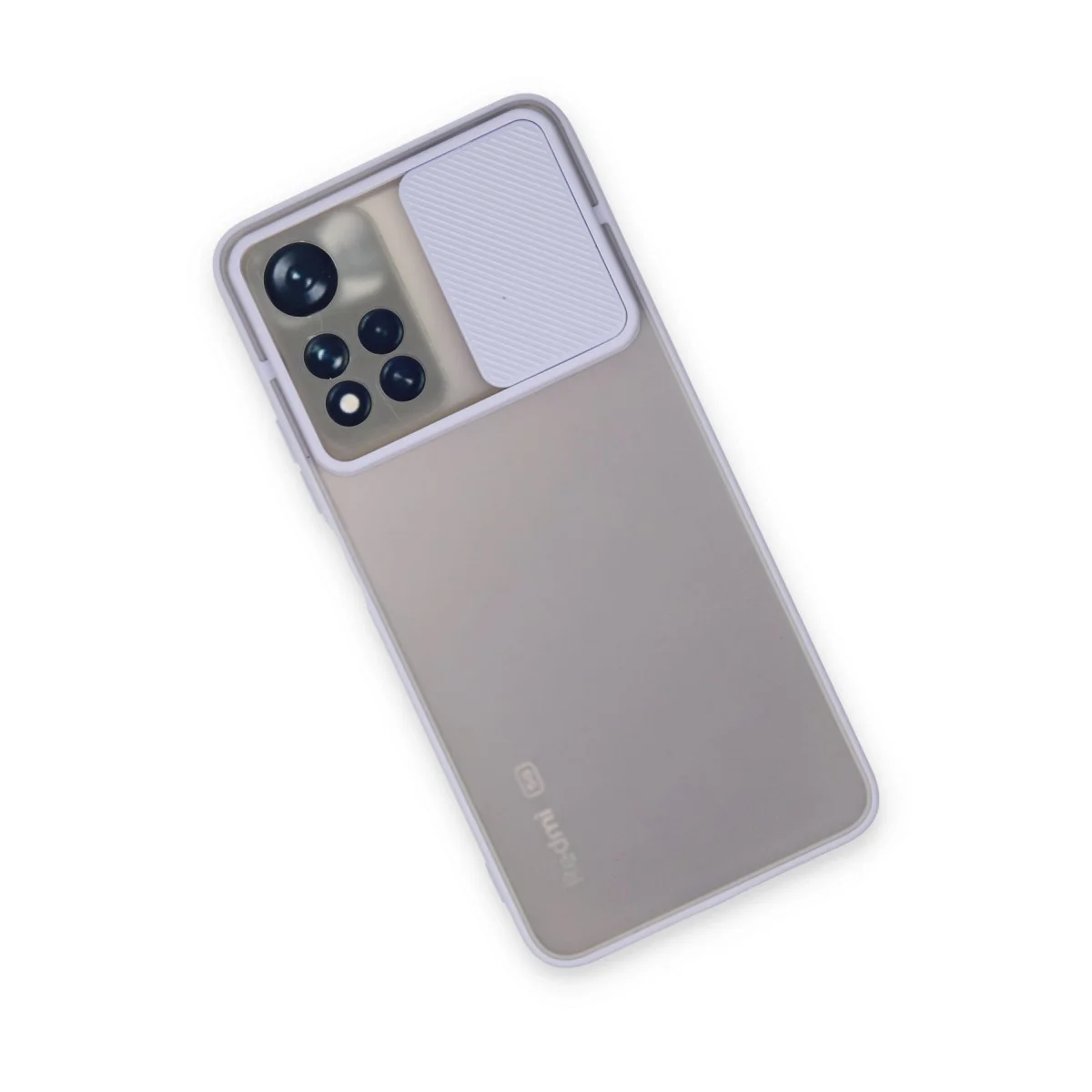 Note 11 Pro Plus 5G Kılıf - Palm Buzlu Kamera Sürgülü Silikon - Lila