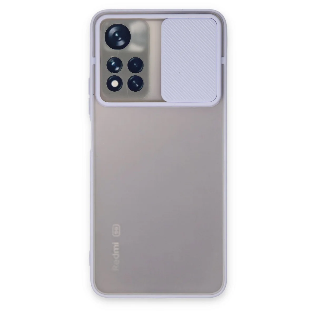 Note 11 Pro Plus 5G Kılıf - Palm Buzlu Kamera Sürgülü Silikon - Lila
