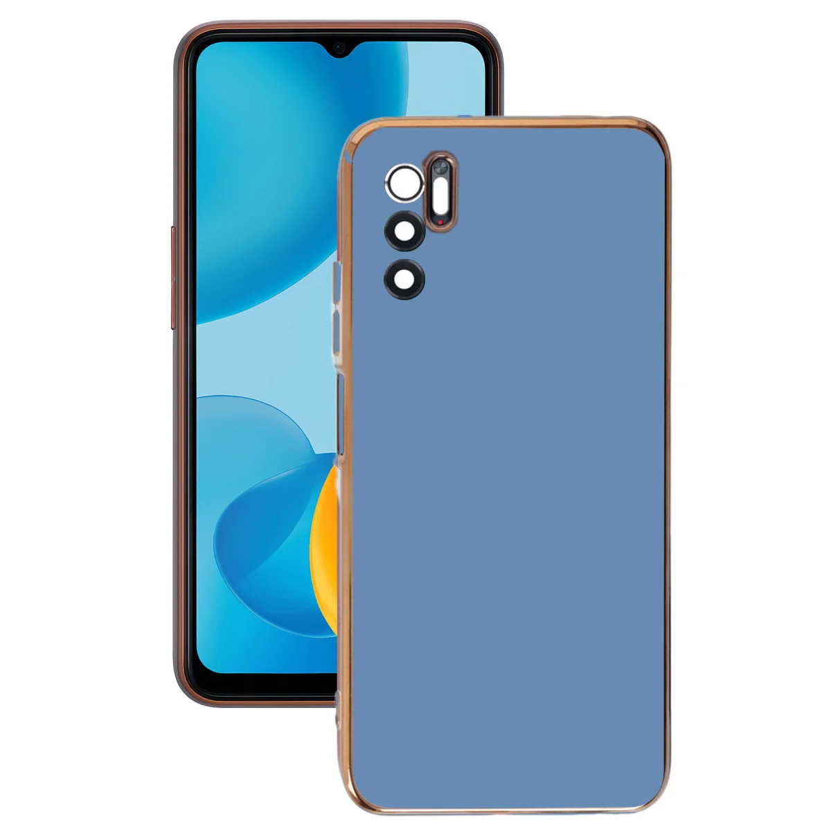 Note 11 SE Volet Silikon Kılıf - Mavi, 7 Renk Seçeneği ve Gold Detaylı Tasarım