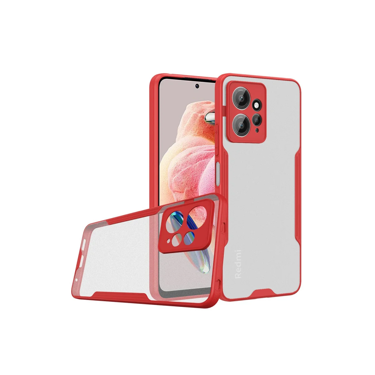 Note 12 4G Kılıf Platin Silikon - Kırmızı Yüksek Kaliteli Koruma