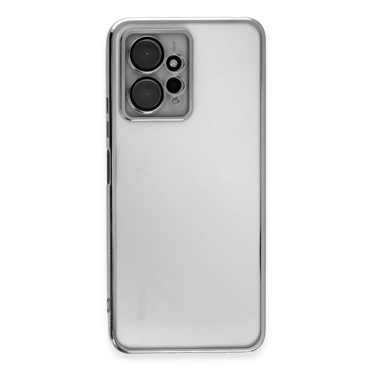 Note 12 4G Kılıf Silikon Razer Lensli - Gümüş