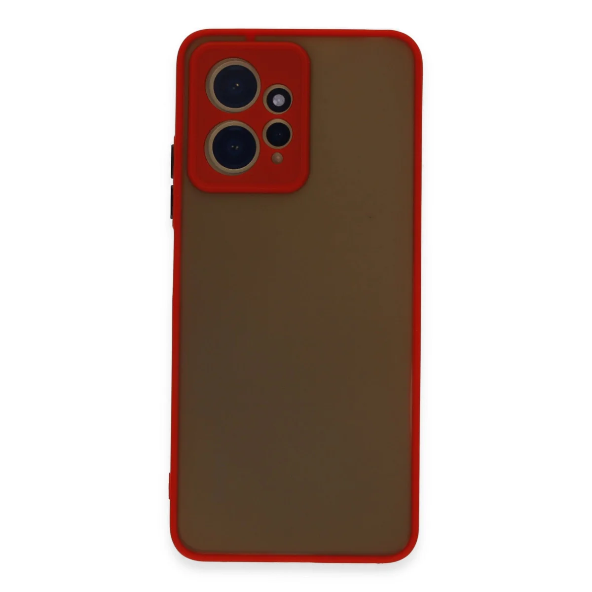 Note 12 4G Montreal Silikon Kılıf - Kamera Korumalı, Darbe Emici Kırmızı Kapak