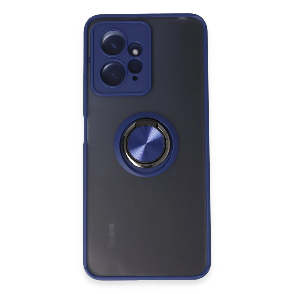 Note 12 4G Montreal Yüzüklü Silikon Kılıf - Lacivert
