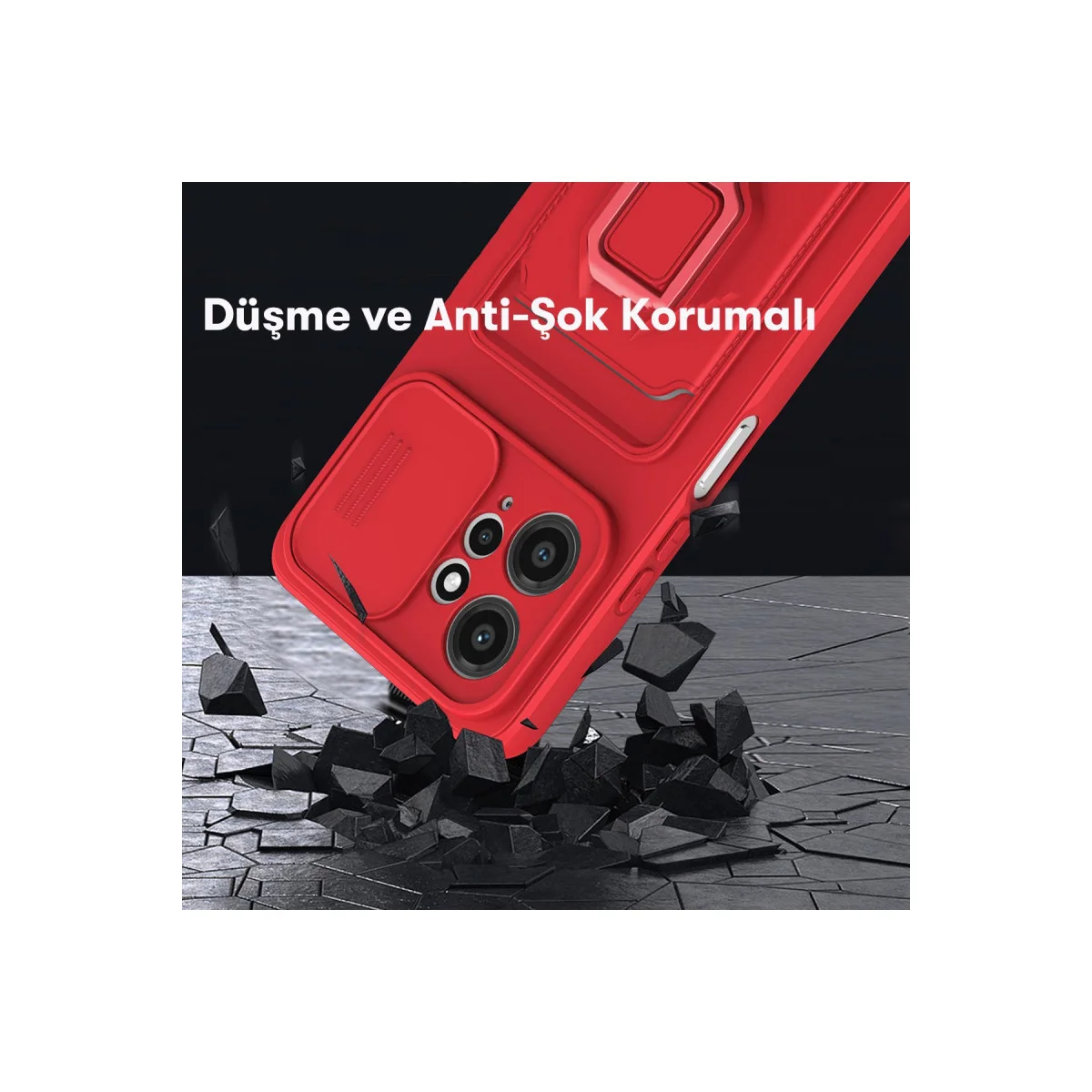 Note 12 4G Zuma Kartvizitli Yüzüklü Silikon Kılıf - Kamera Korumalı ve Metal Standlı