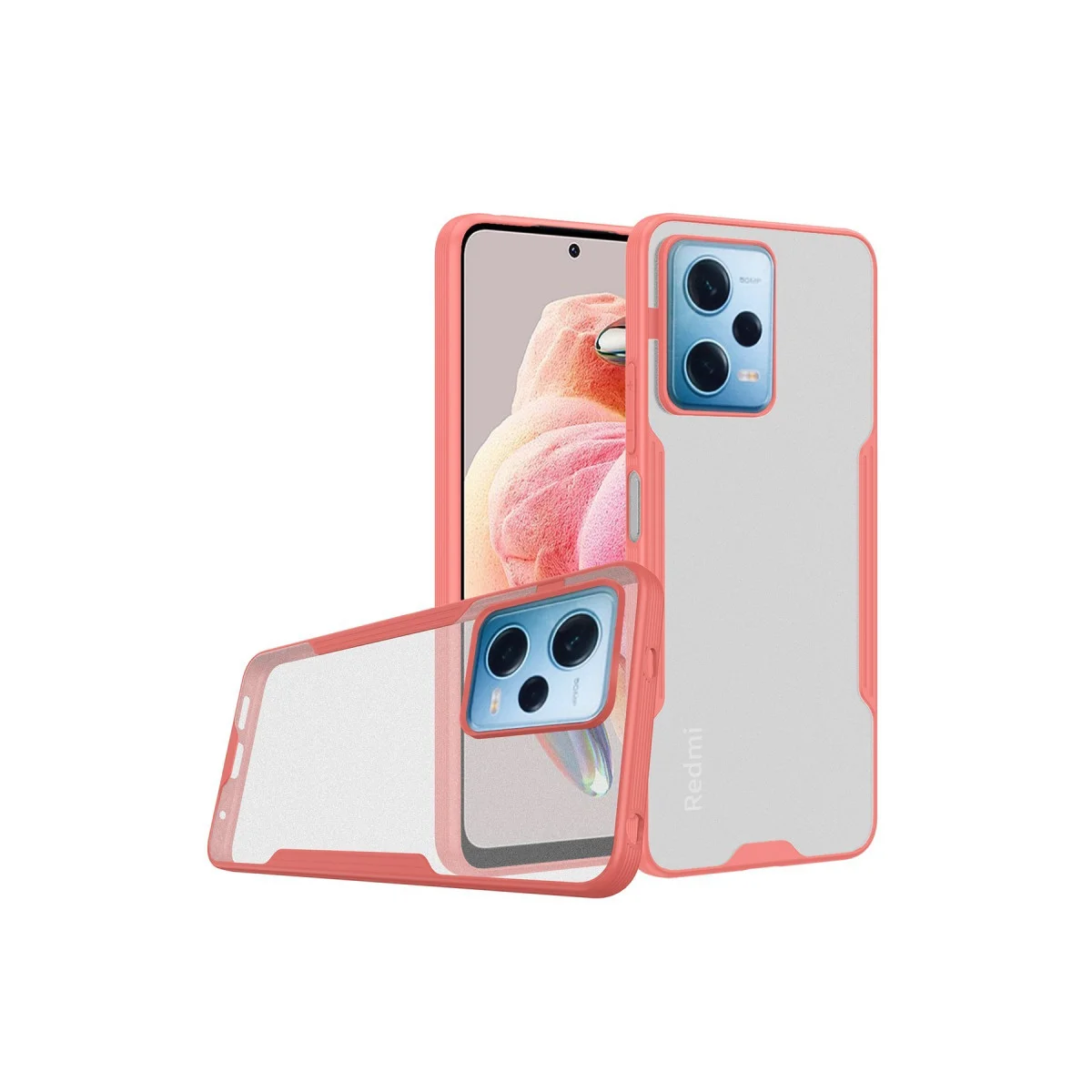 Note 12 5G Kılıf - Platin Silikon Pembe (TPU + Fiber Karışımı) - Şık ve Dayanıklı Koruma