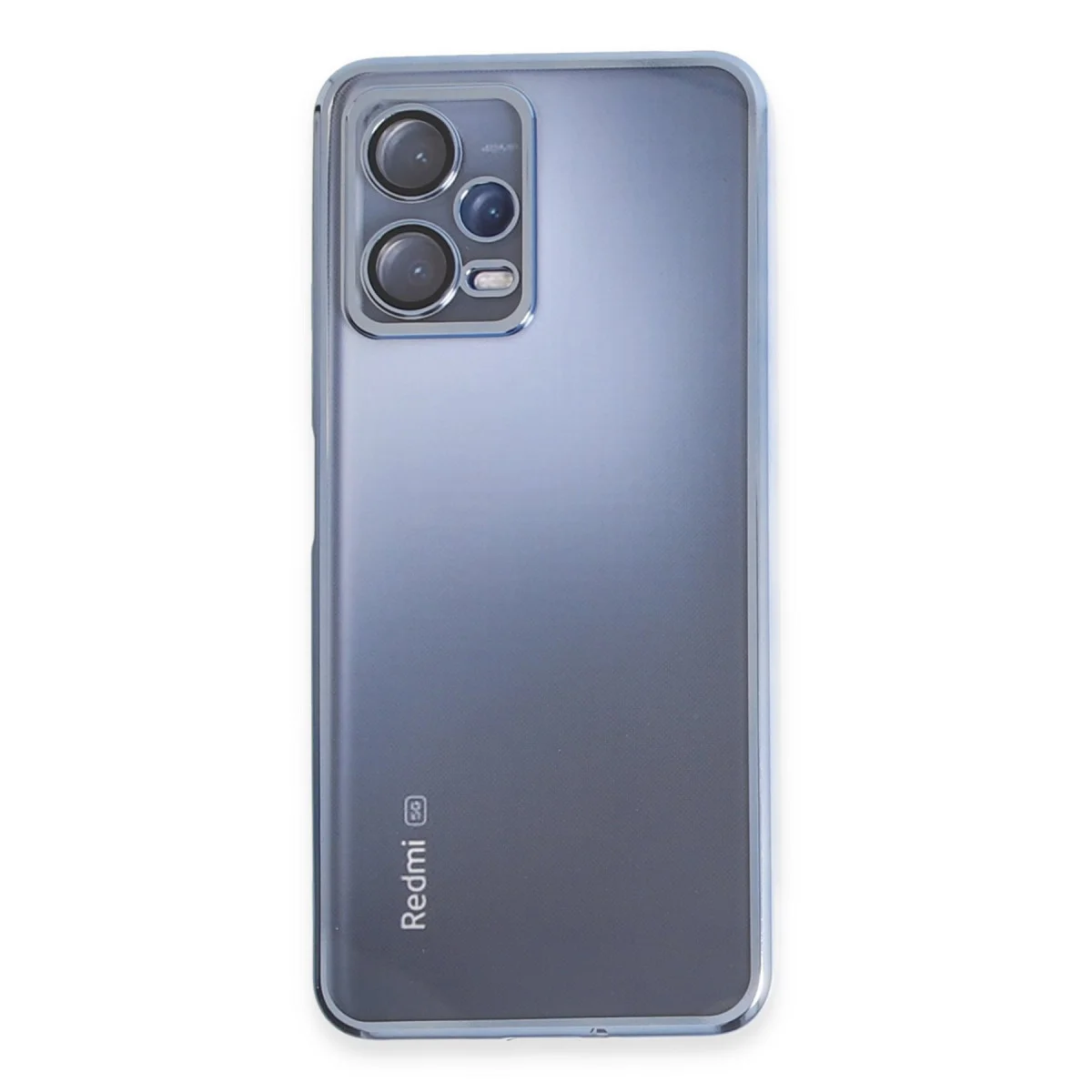Note 12 5G Kılıf Razer Lensli Silikon - Açık Mavi: Şeffaf Tasarım ve 4 Köşe Hava Yastığı ile Güvenli Koruma