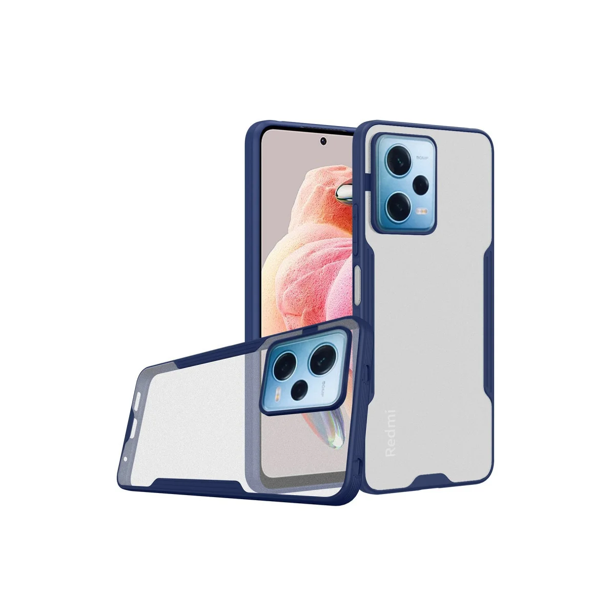 Note 12 5G Platin Silikon Kılıf - Lacivert Çıplak Kılıf