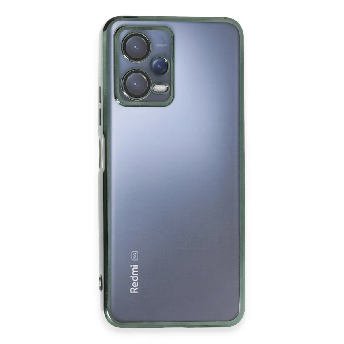 Note 12 5G Razer Lensli Silikon Kılıf Yeşil - 4 Köşe Hava Yastığı Korumalı