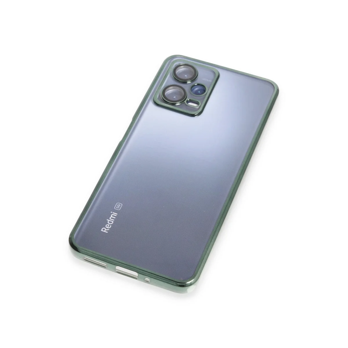 Note 12 5G Razer Lensli Silikon Kılıf Yeşil - 4 Köşe Hava Yastığı Korumalı