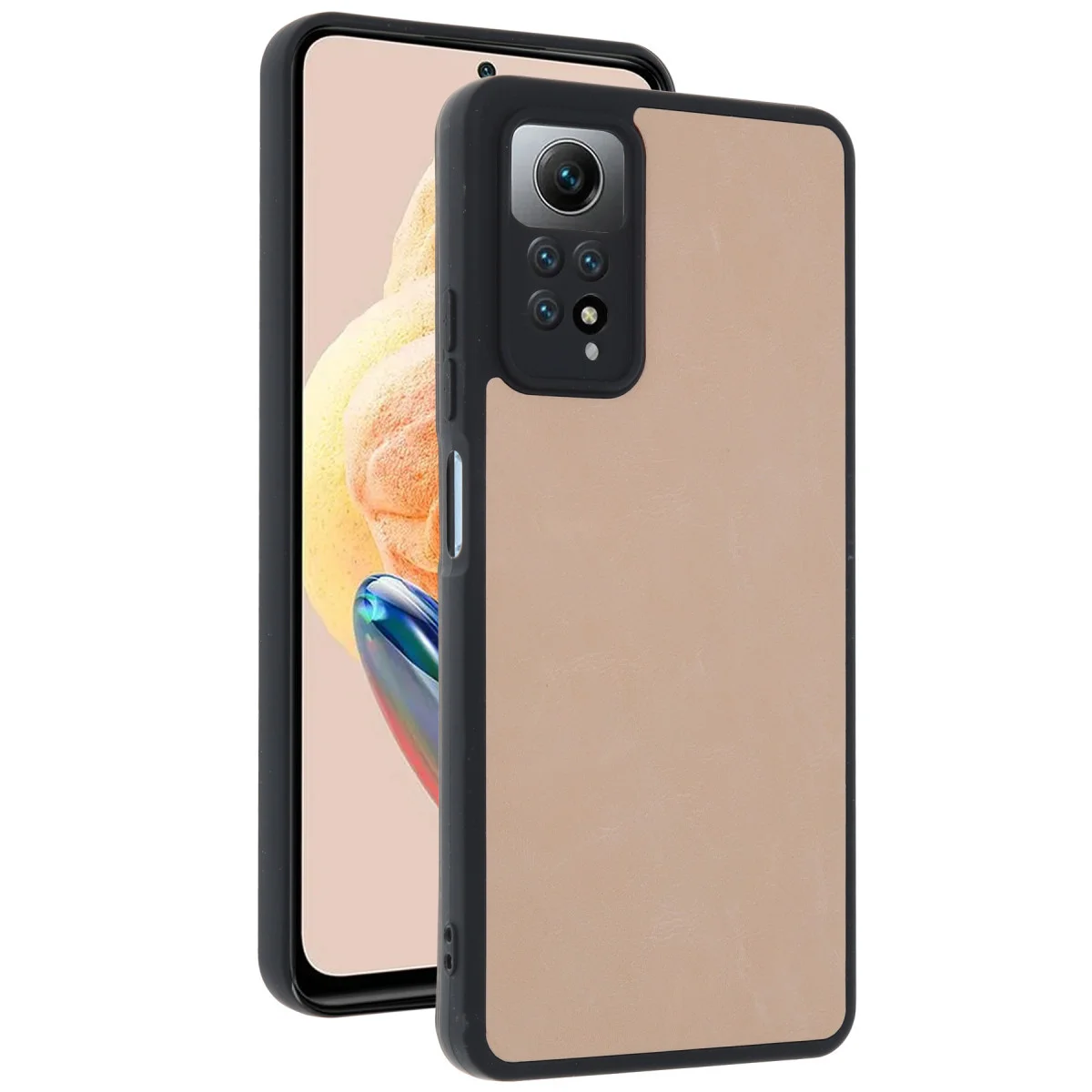 Note 12 Pro 4G Aras Deri Kapak Pudra - Premium Kılıf ve Tam Koruma