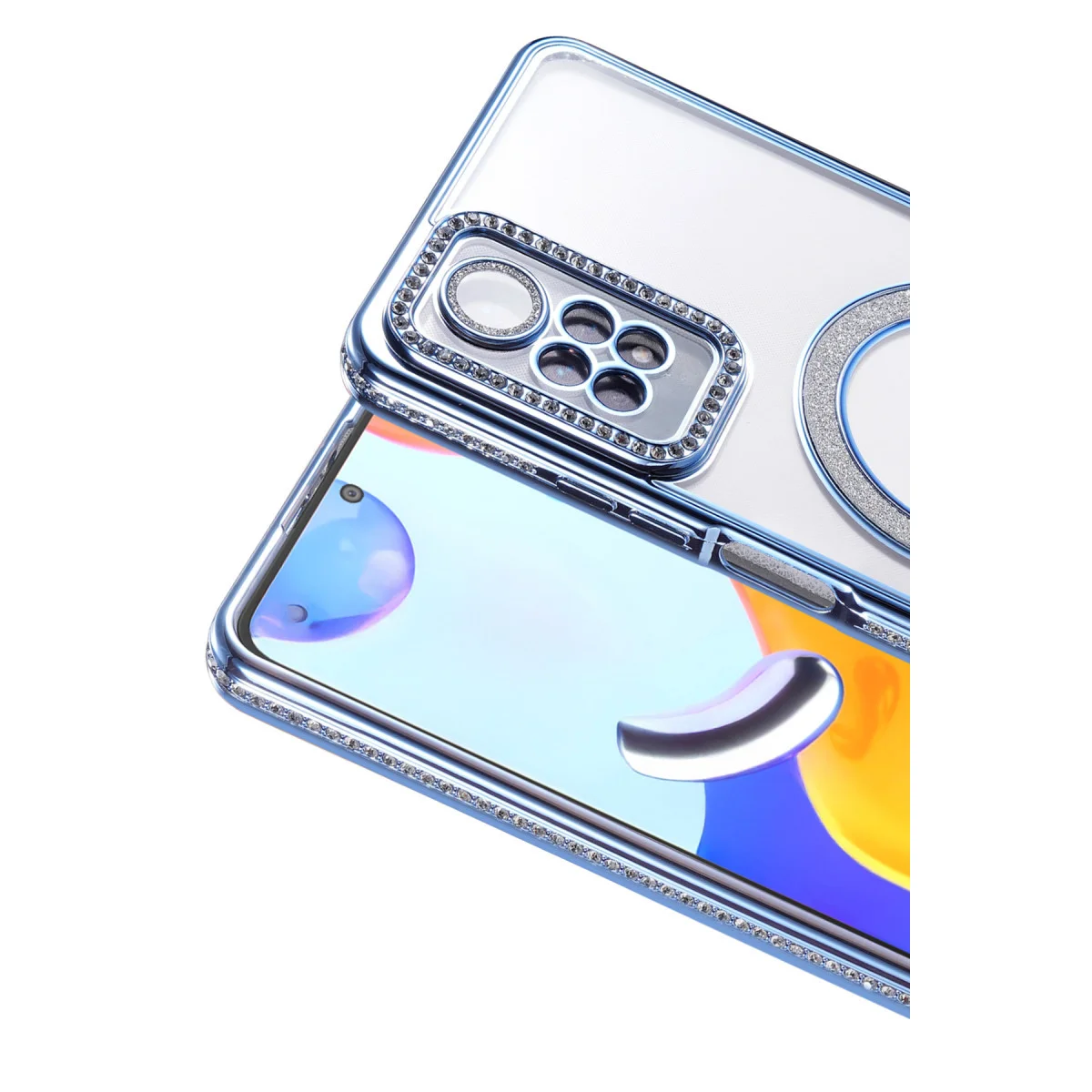 Note 12 Pro 4G Joke Simli Magnetik Kılıf - Mavi TPU Korumalı