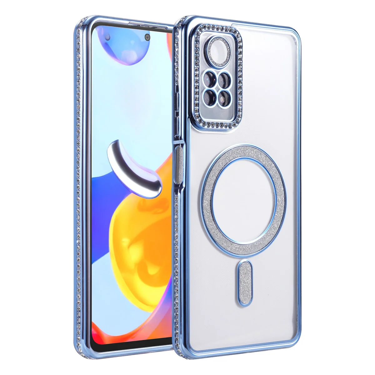 Note 12 Pro 4G Joke Simli Magnetik Kılıf - Mavi TPU Korumalı