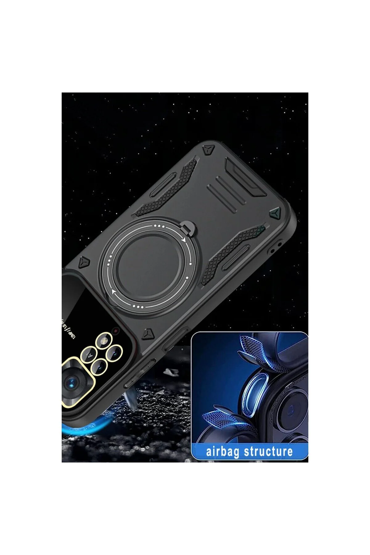 Note 12 Pro 4g Kılıf Joy Lens Standlı Kapak - Siyah Note 12 Pro 4g Kılıf Joy Lens Standlı Kapak - Siyah