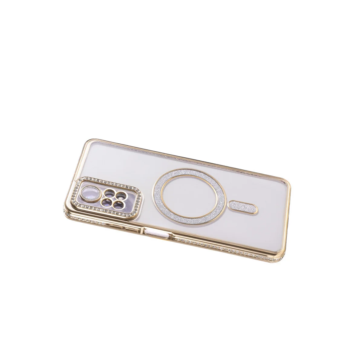 Note 12 Pro 4G Kılıf - Gold Parlak Simli Magneticsafe ve Kablosuz Şarj Destekli Premium Koruma